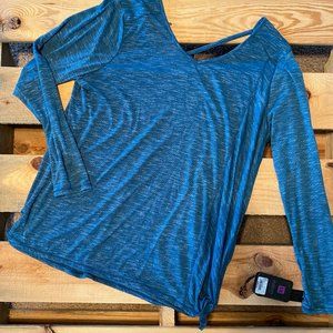 RBX sports active top long sleeve 1X teal NWT